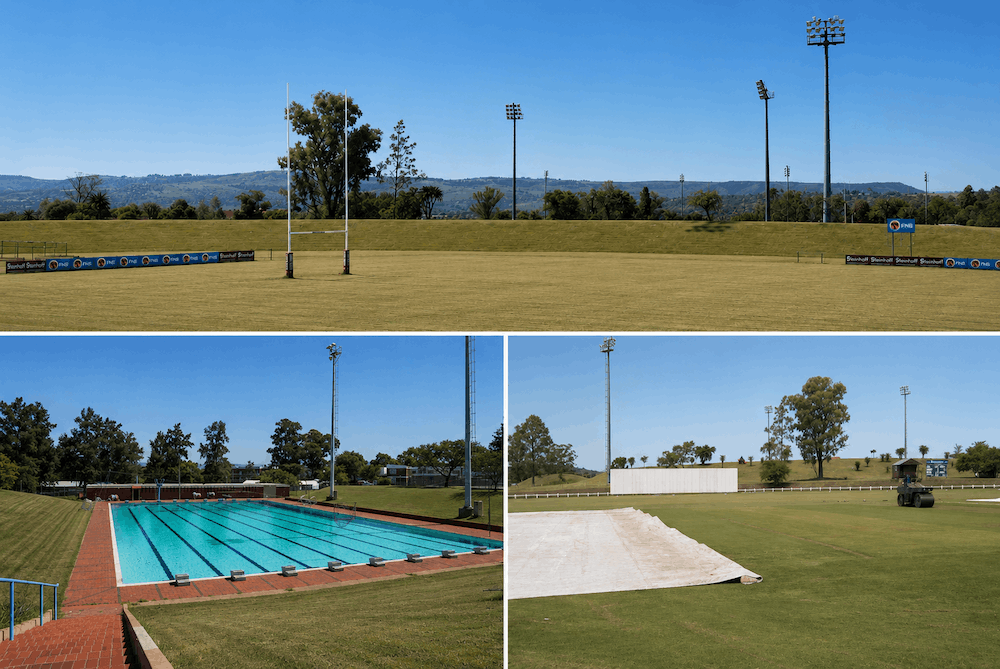 Rugby, Swimming Pool and Cricket